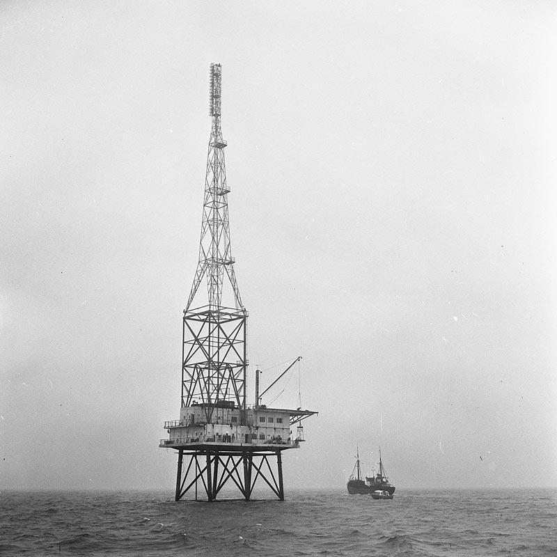 Pirate Radio Platform on the Sea