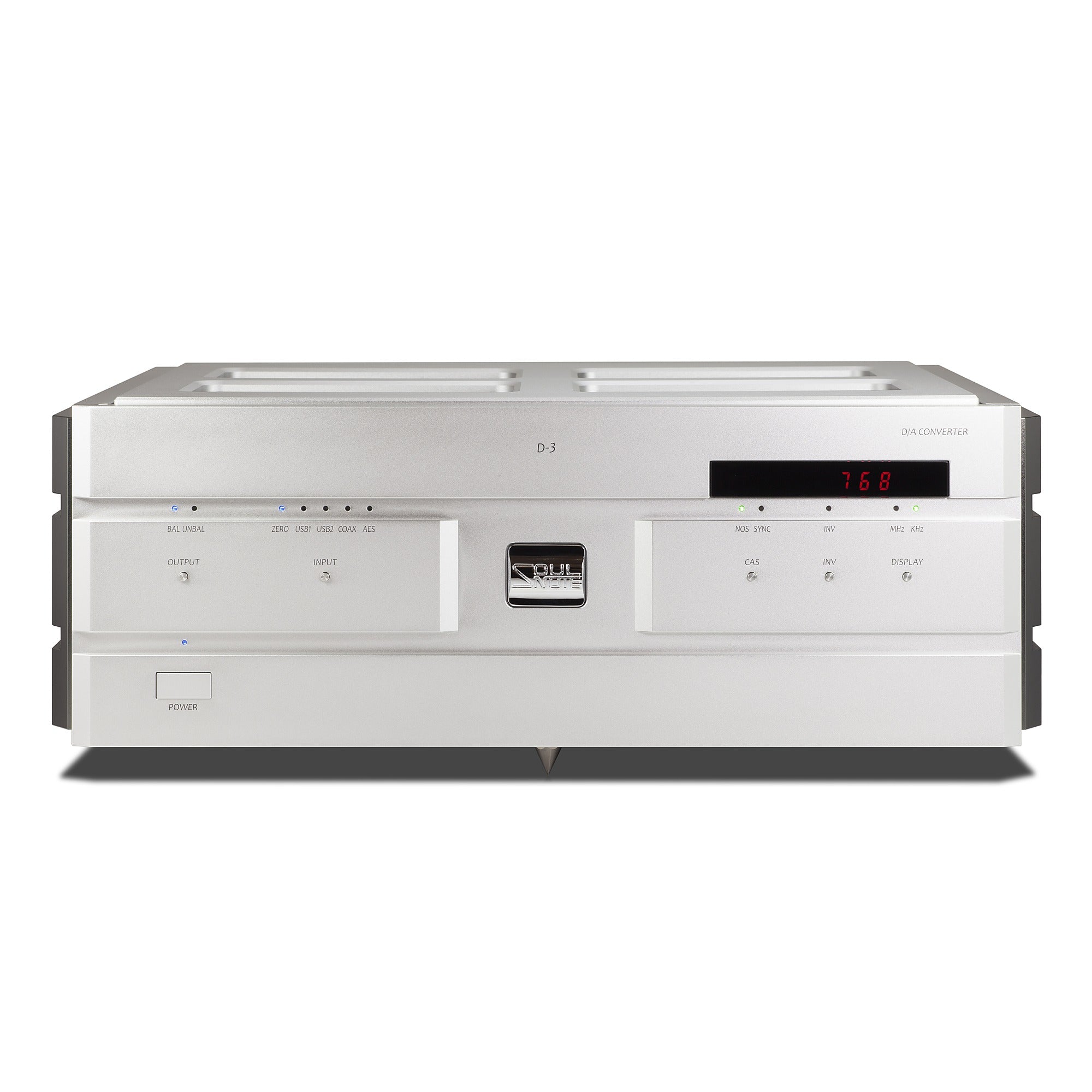 Soulnote D-3 reference D/A converter, silver, front view
