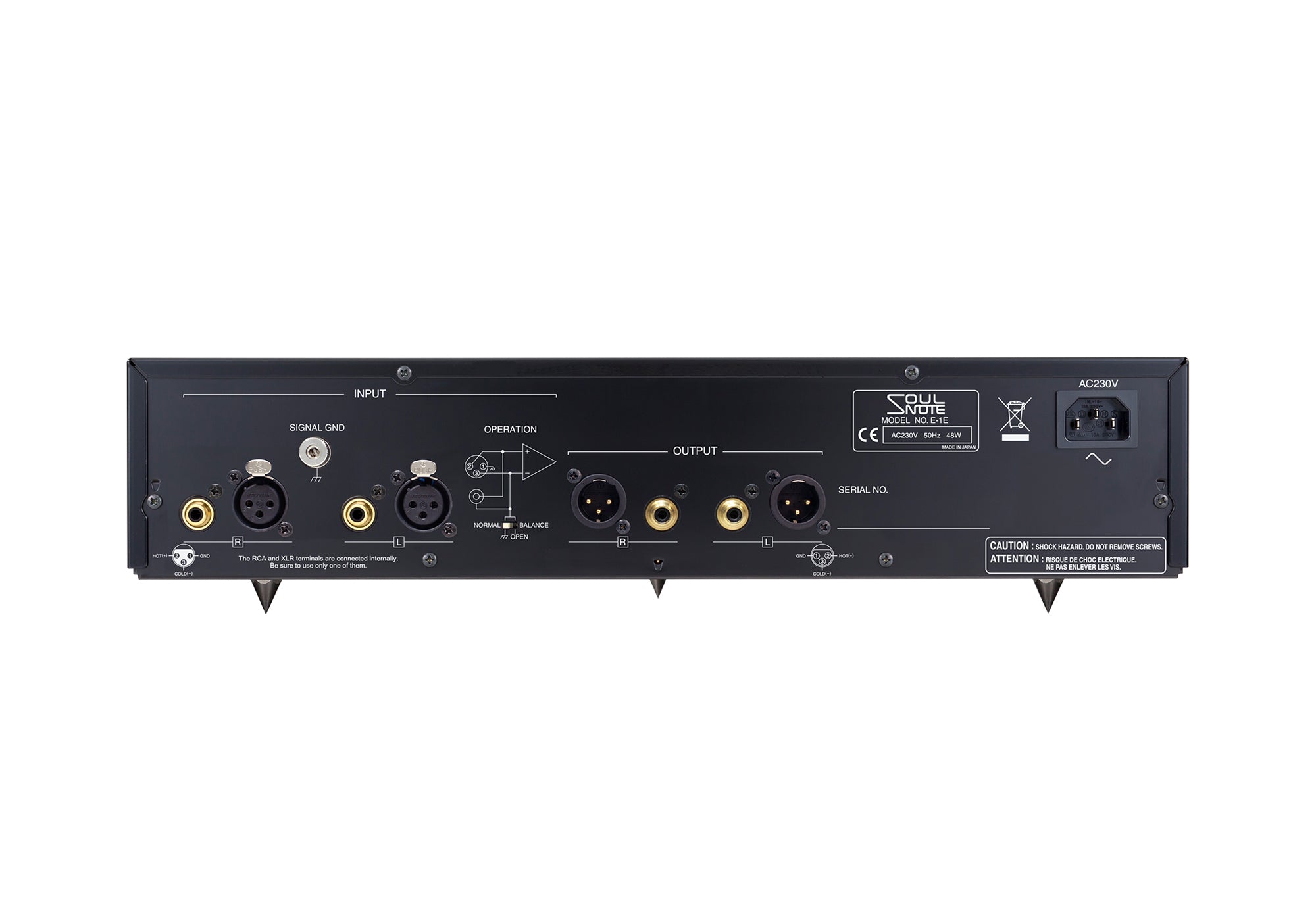 Soulnote E-1 ver.2 rear panel