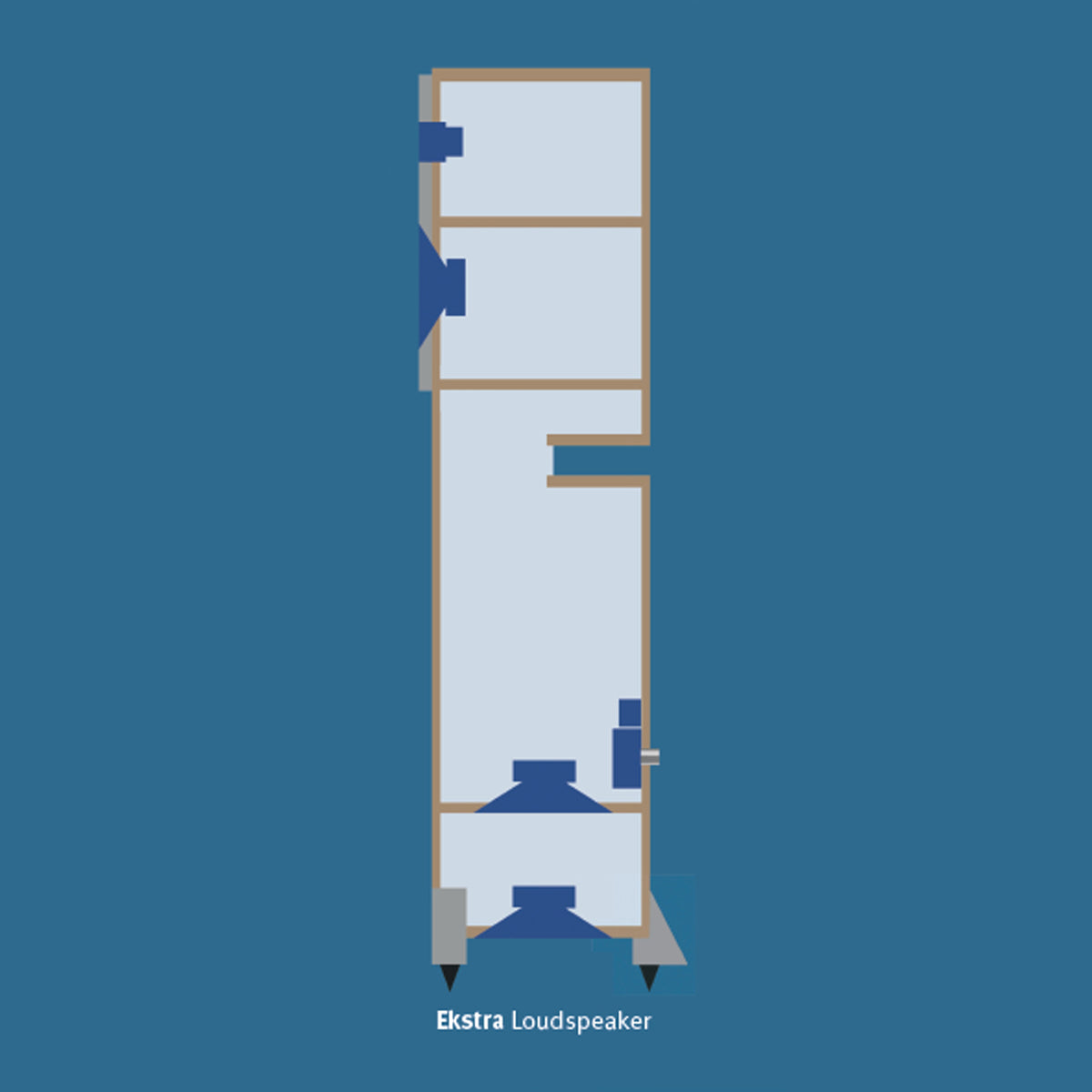 Neat Ekstra floor-standing tower speakers 2 dimensional drawing