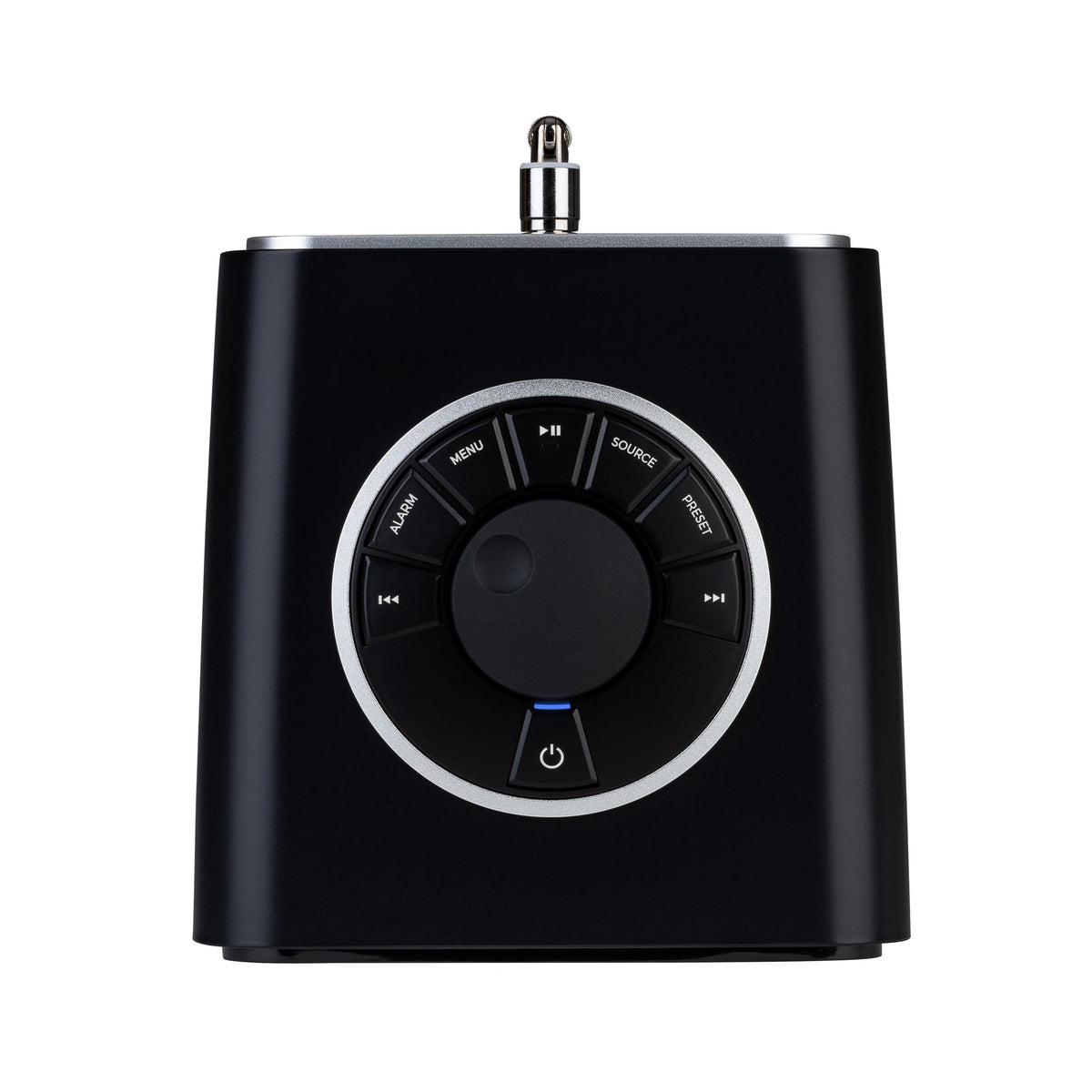 Ruark R1S smart radio in charcoal, top view