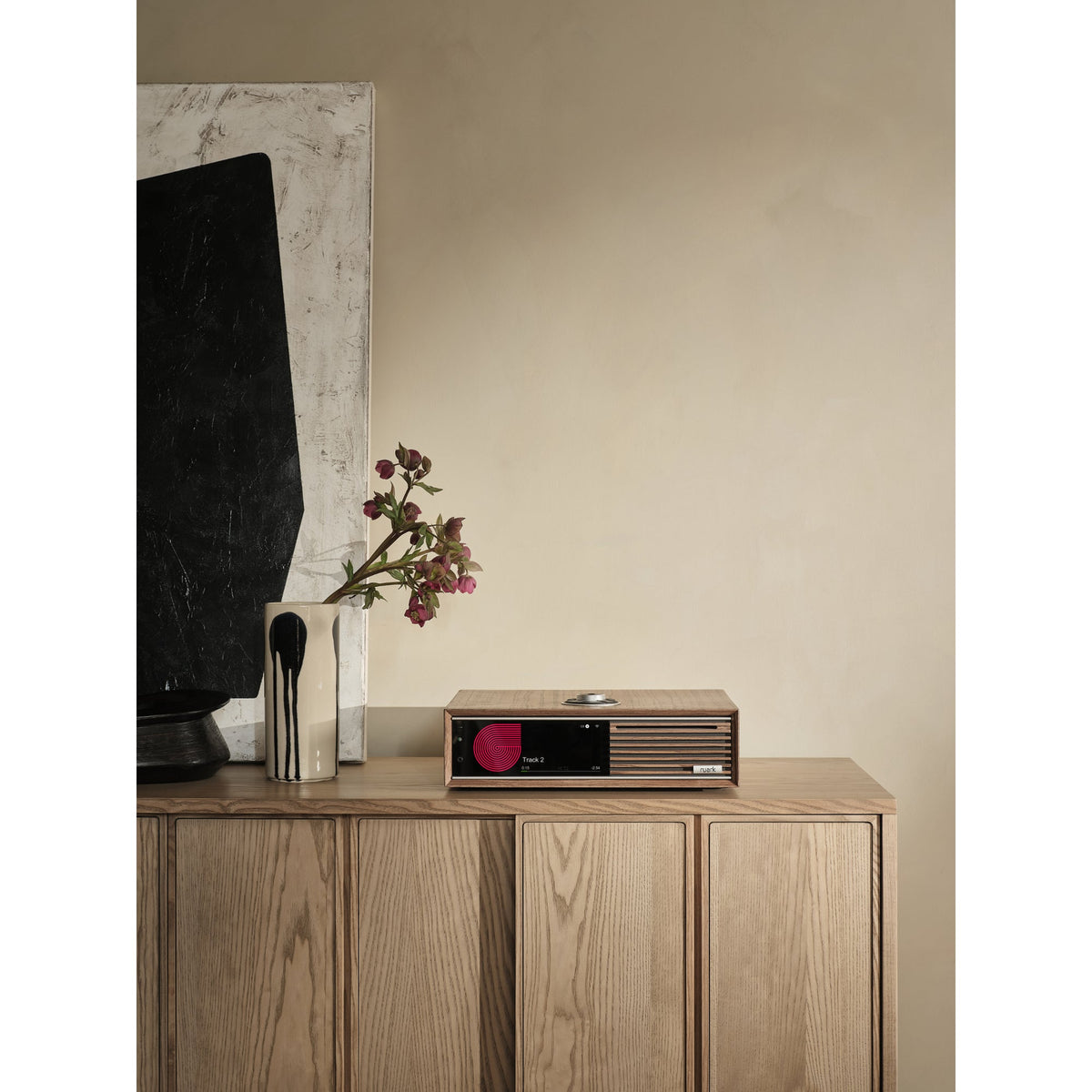 Ruark R710 lifestyle shot in a home setting with Talisman-R speakers