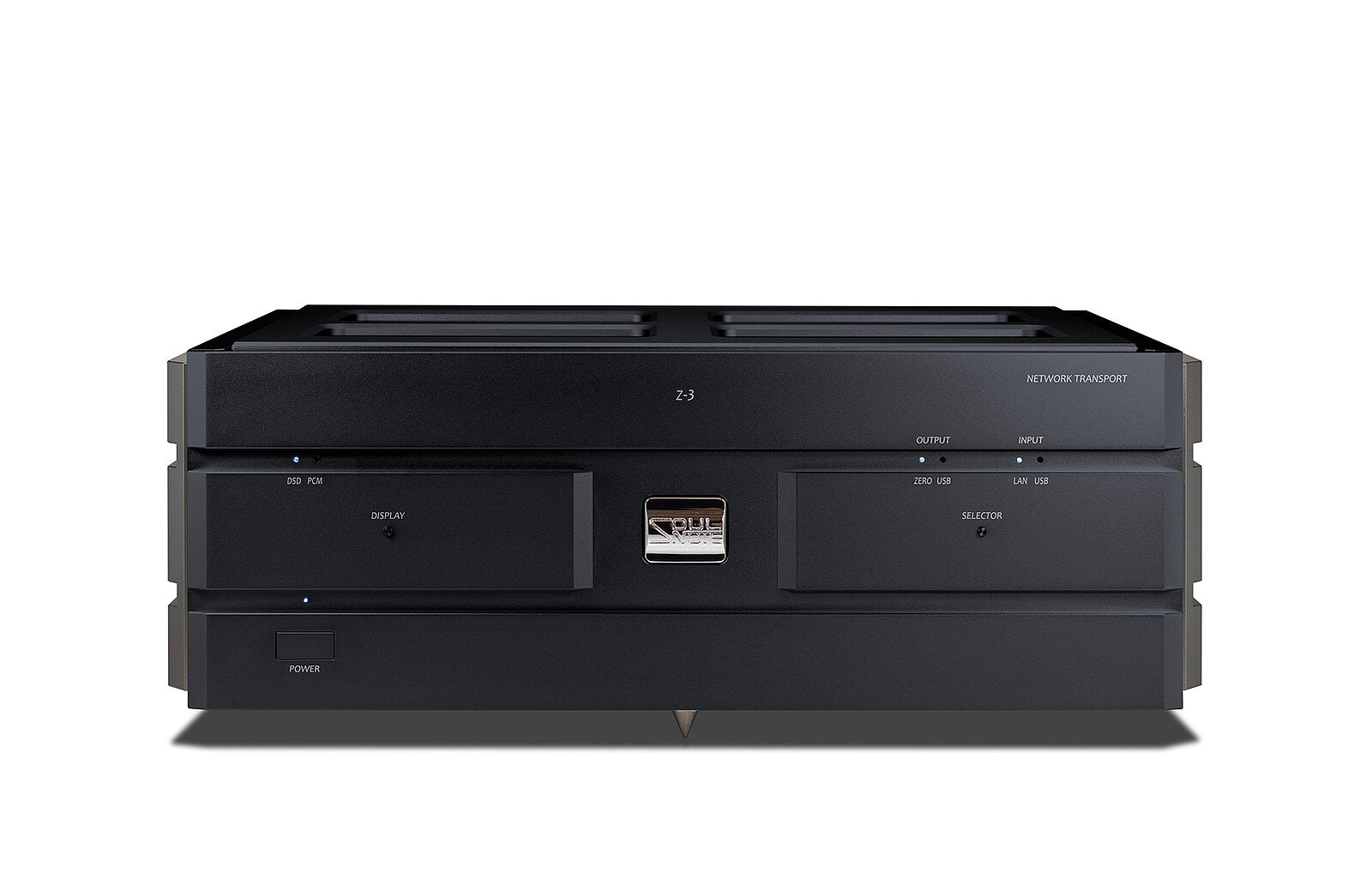 Soulnote Z-3 network transport in premium black, front view