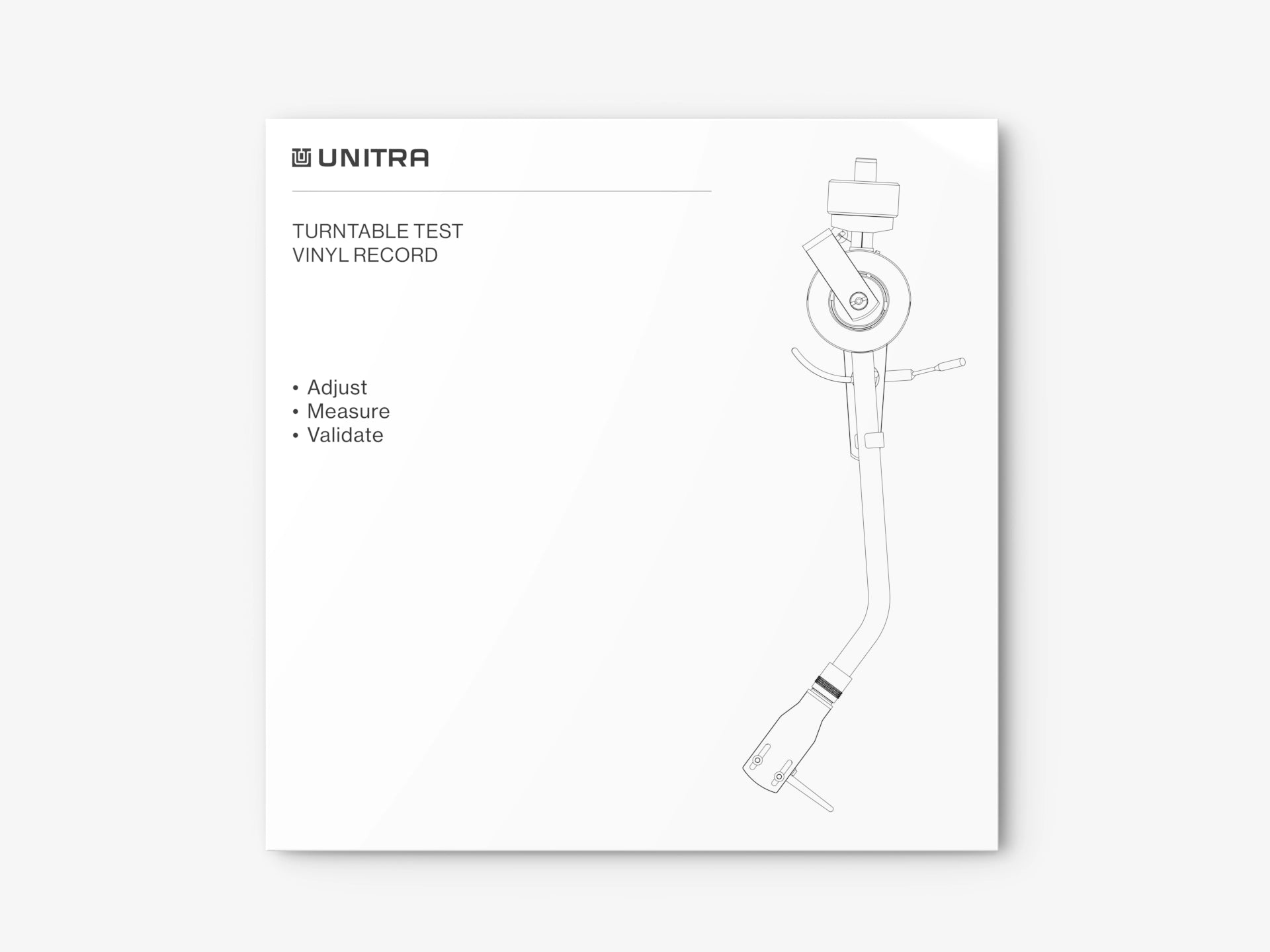 Unitra turntable test vinyl record with diagram on a white background