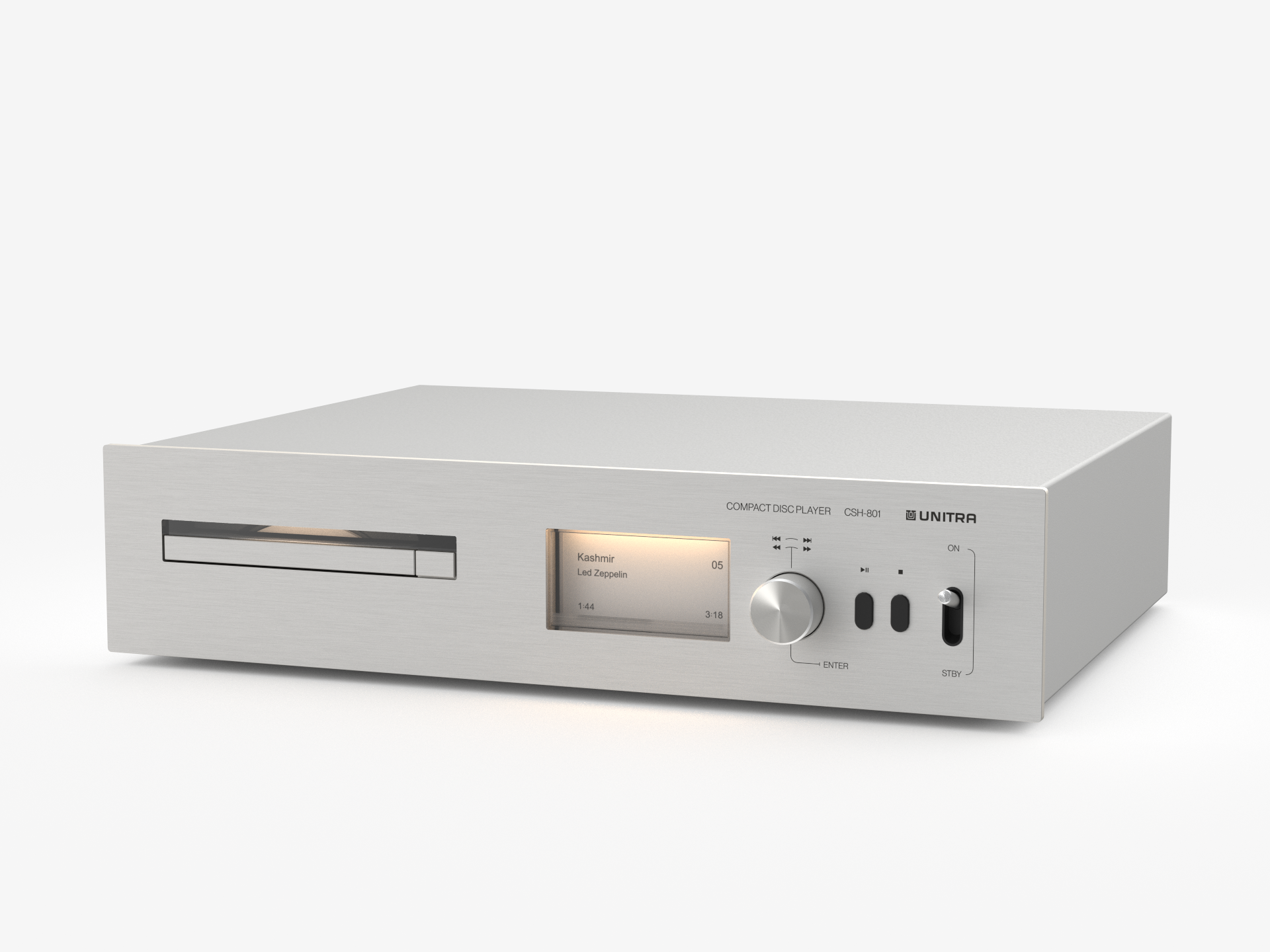 Unitra CSH-801 CD player in silver on a white background