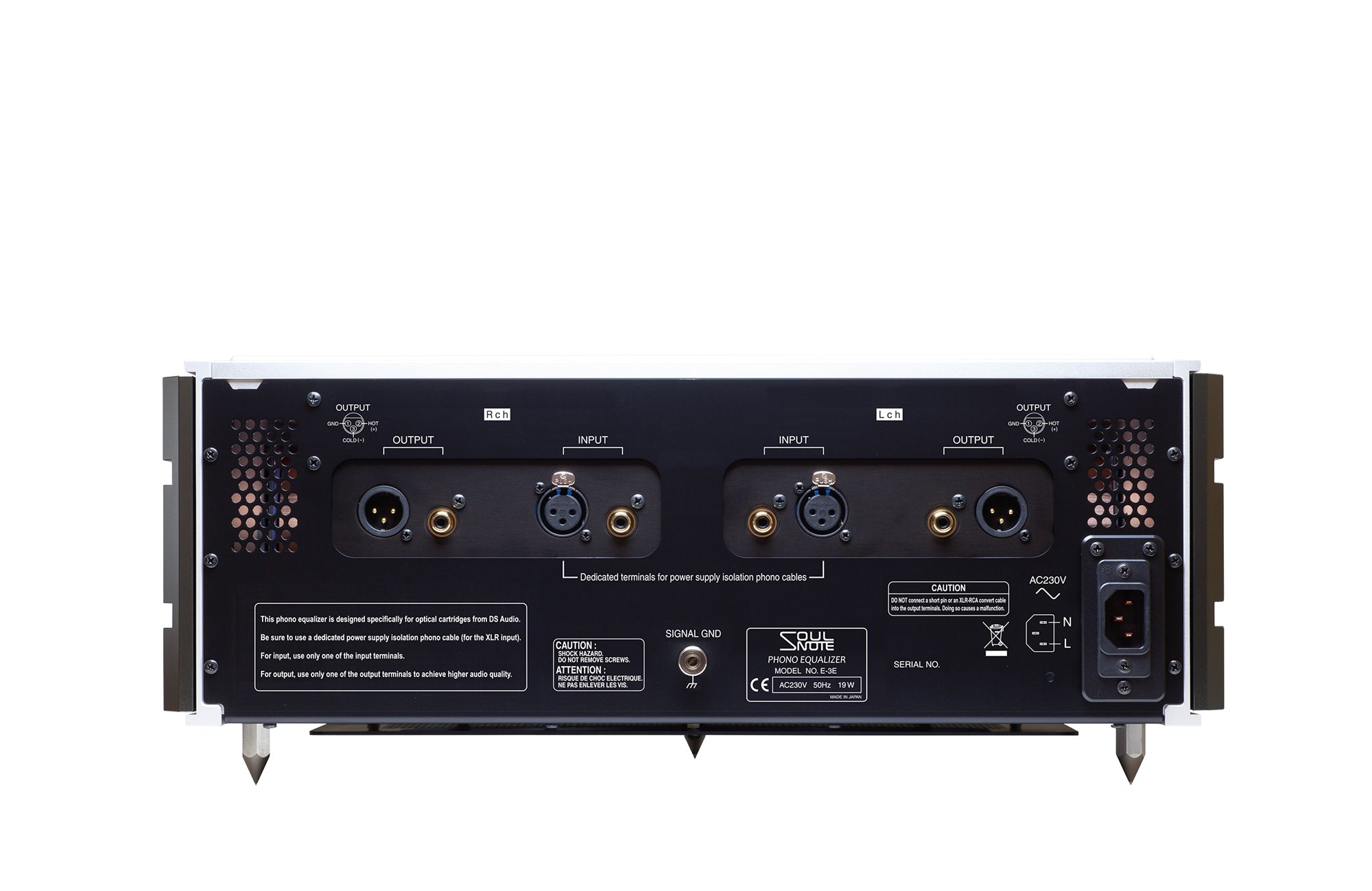 Soulnote E-3 rear panel