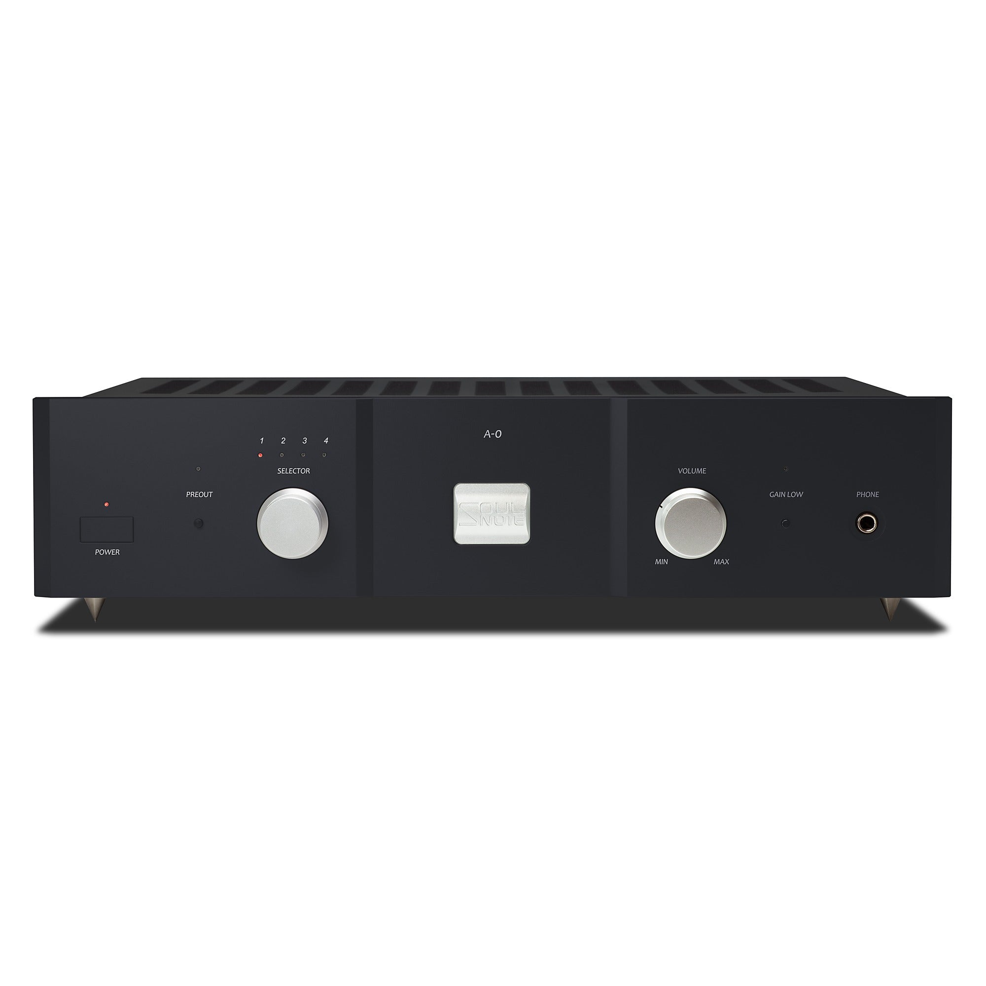 Soulnote A-0 ver.2 integrated amplifier, black, front view