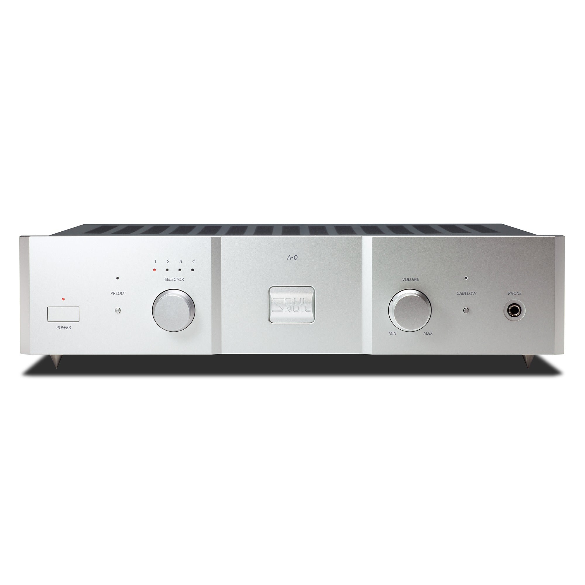 Soulnote A-0 ver.2 integrated amplifier, silver, front view