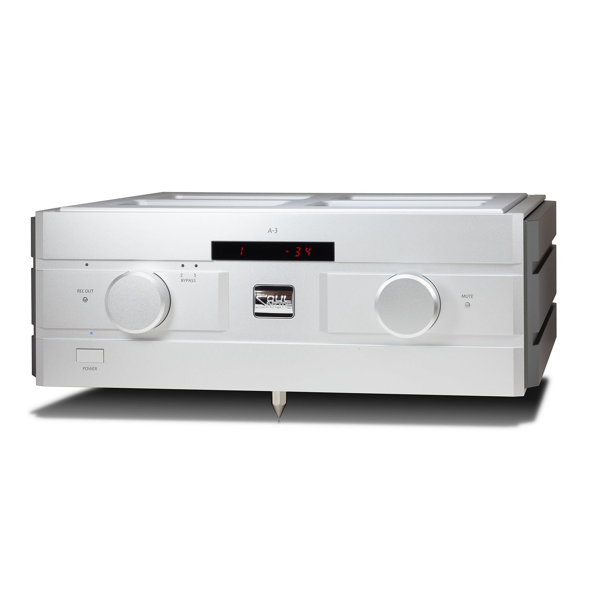 Soulnote A3 integrated amplifier, front right angle view