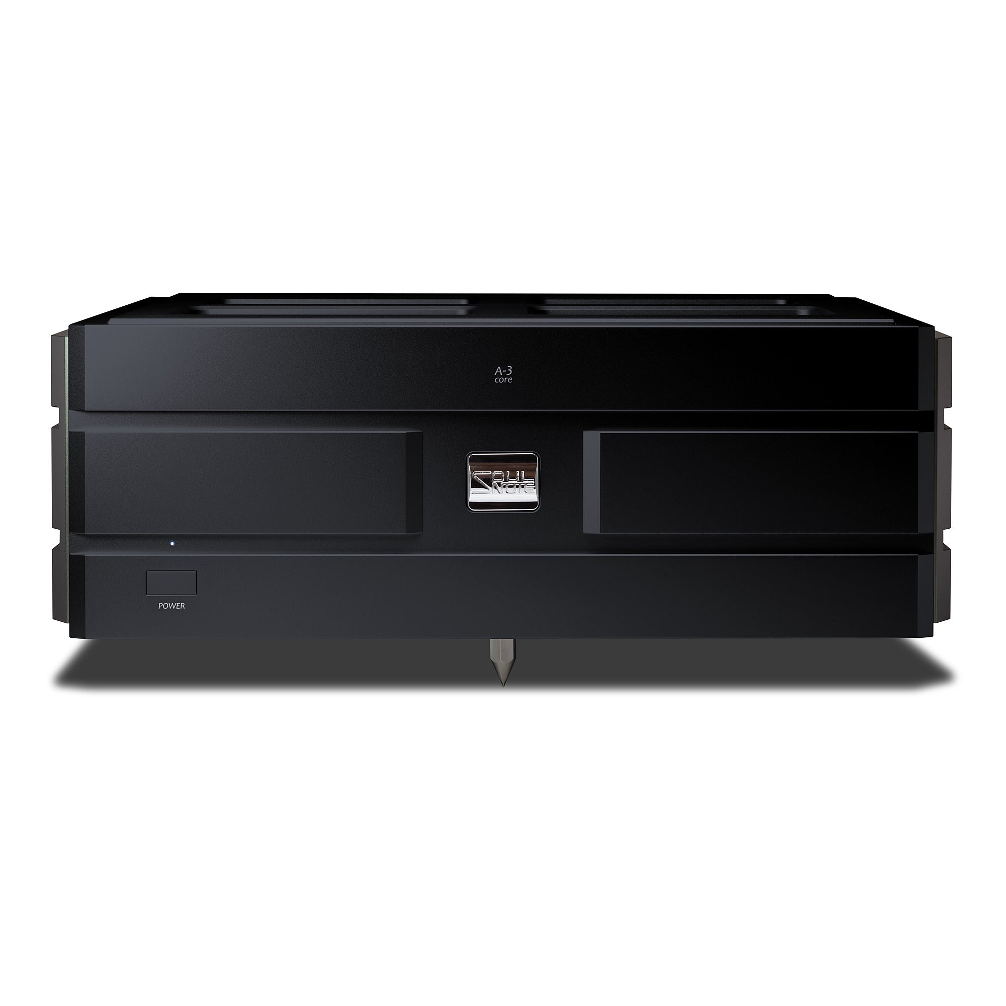 Soulnote A-3 Core stereo power amplifier, black, front view
