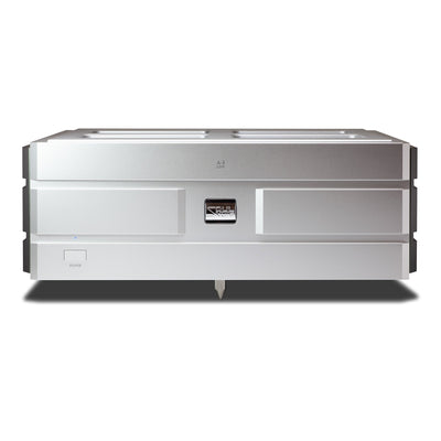 Soulnote A-3 Core stereo power amplifier, silver, front view