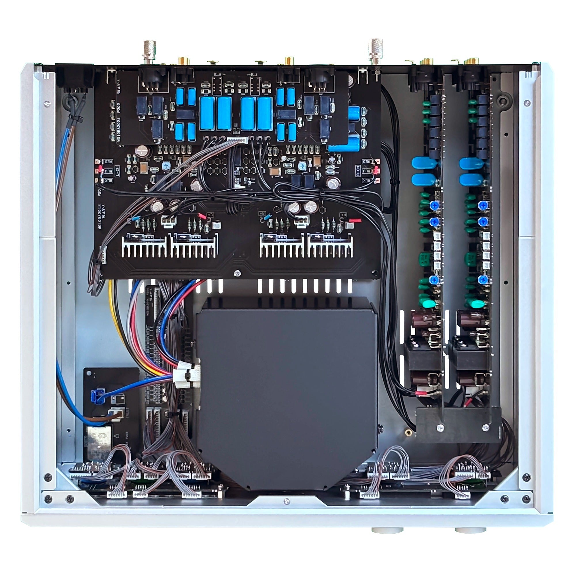 Soulnote E-2 ver.2 phono equalizer, internal view, upper section