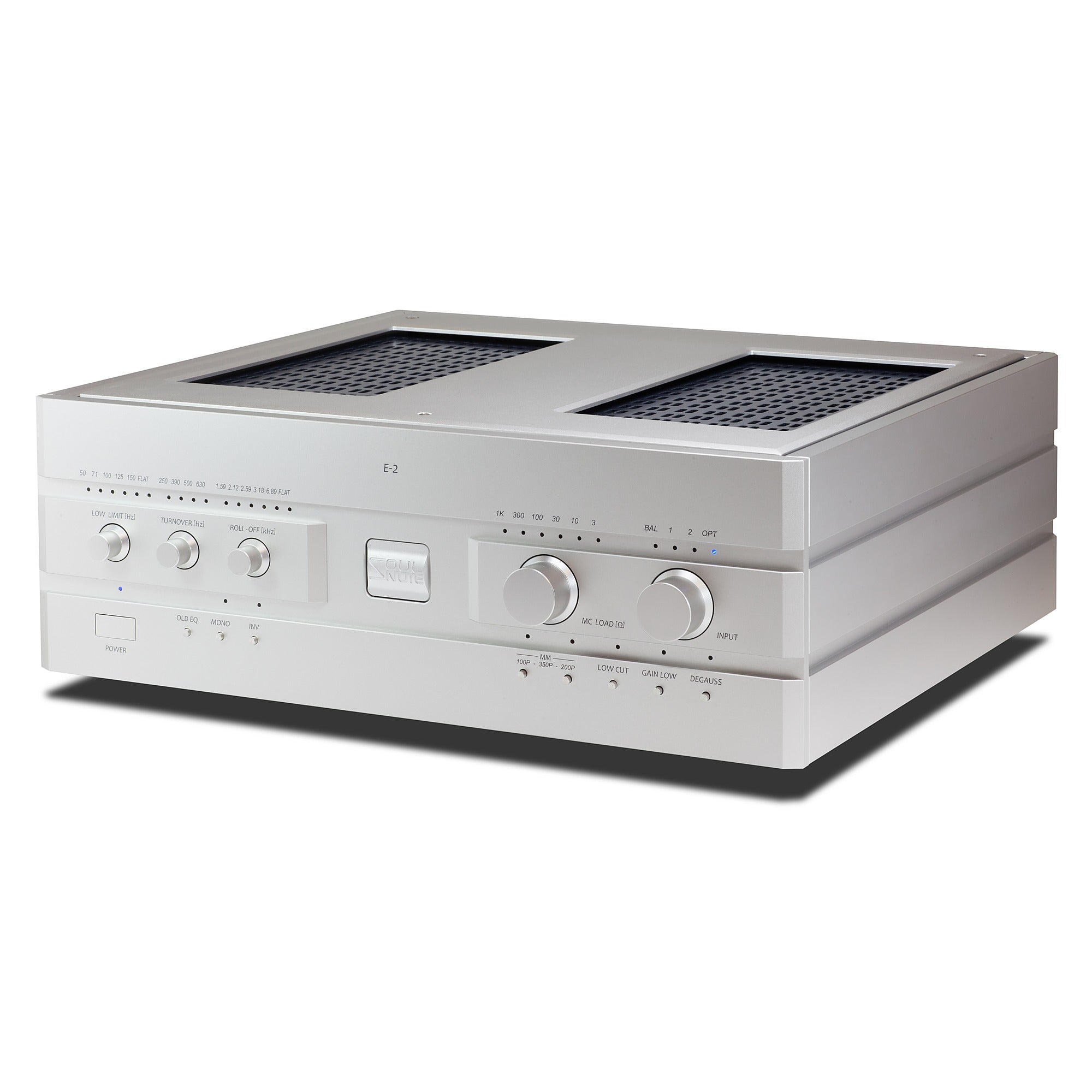 Soulnote E-2 ver.2 phono equalizer, high front angle view