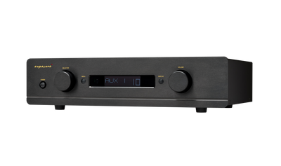 Exposure 5510 integrated amplifier front view with knobs and display, showcasing elegant design and functionality.