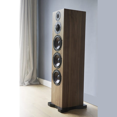 Ophidion INCANTO tower speakers on a blue background.