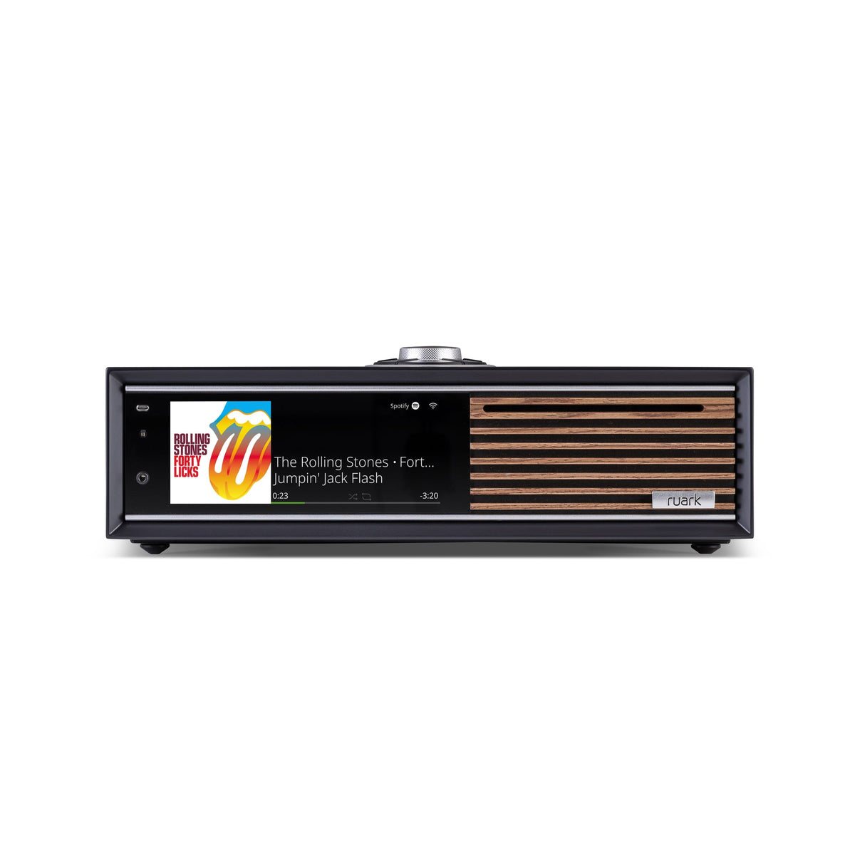 Ruark R710 CD Hi-Fi Console in Satin Charcoal, straight-on front view