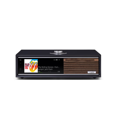 Ruark R710 in Satin Charcoal, high front angle showing top-mounted RotoDial controller