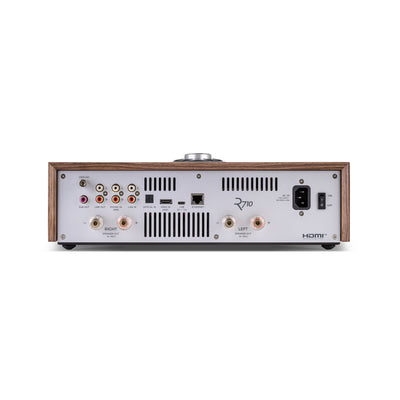 Ruark R710 in Fused Walnut, rear panel and connections