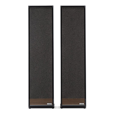 Ruark Talisman-R floorstanding speakers in black, grills on, front