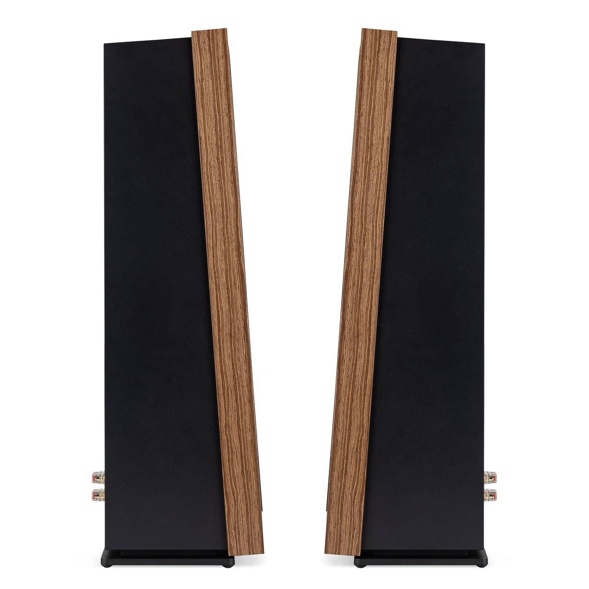 Ruark Talisman-R floorstanding speakers, walnut and black, side profile