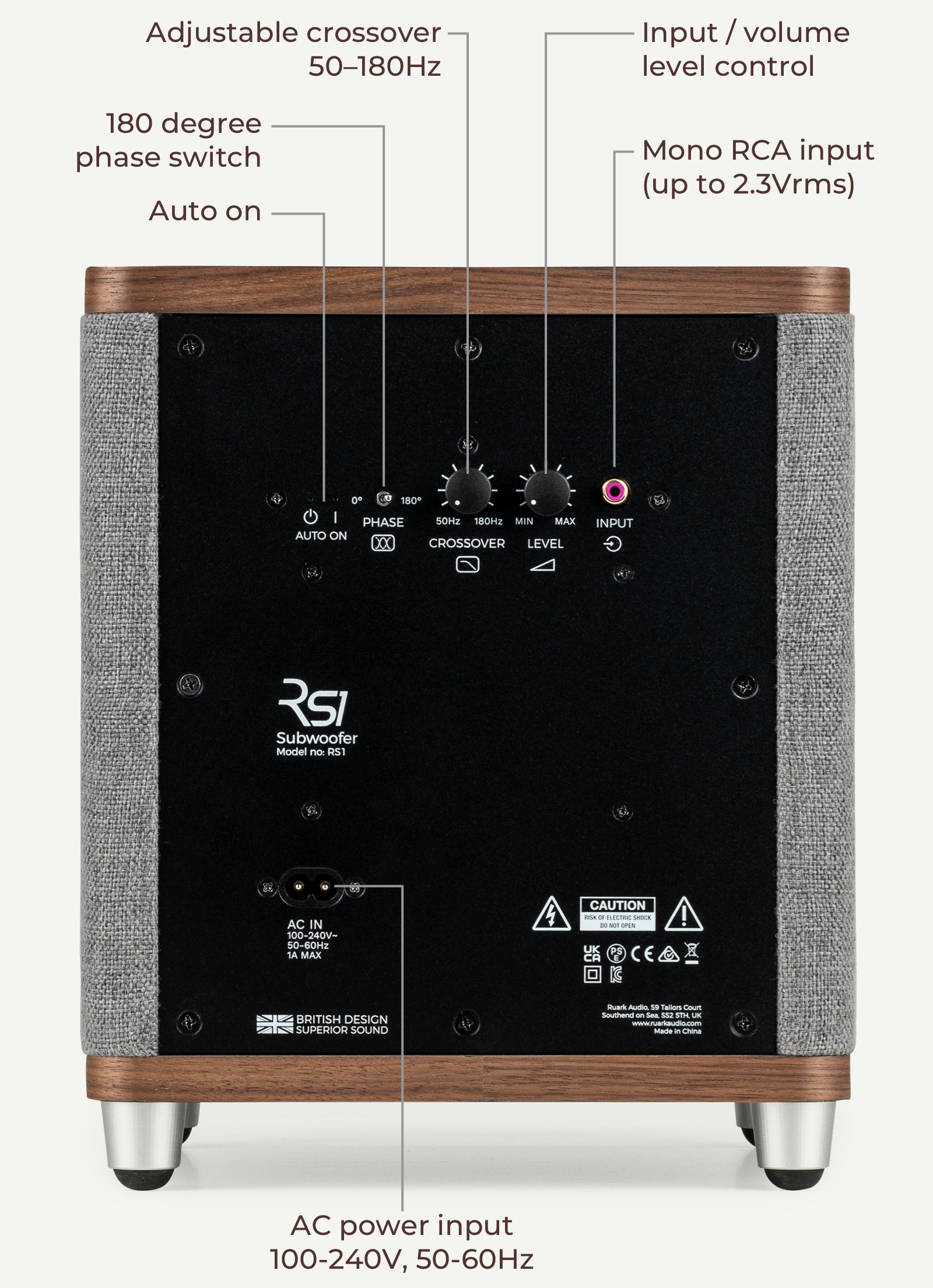 Ruark Audio RS1 Subwoofer walnut