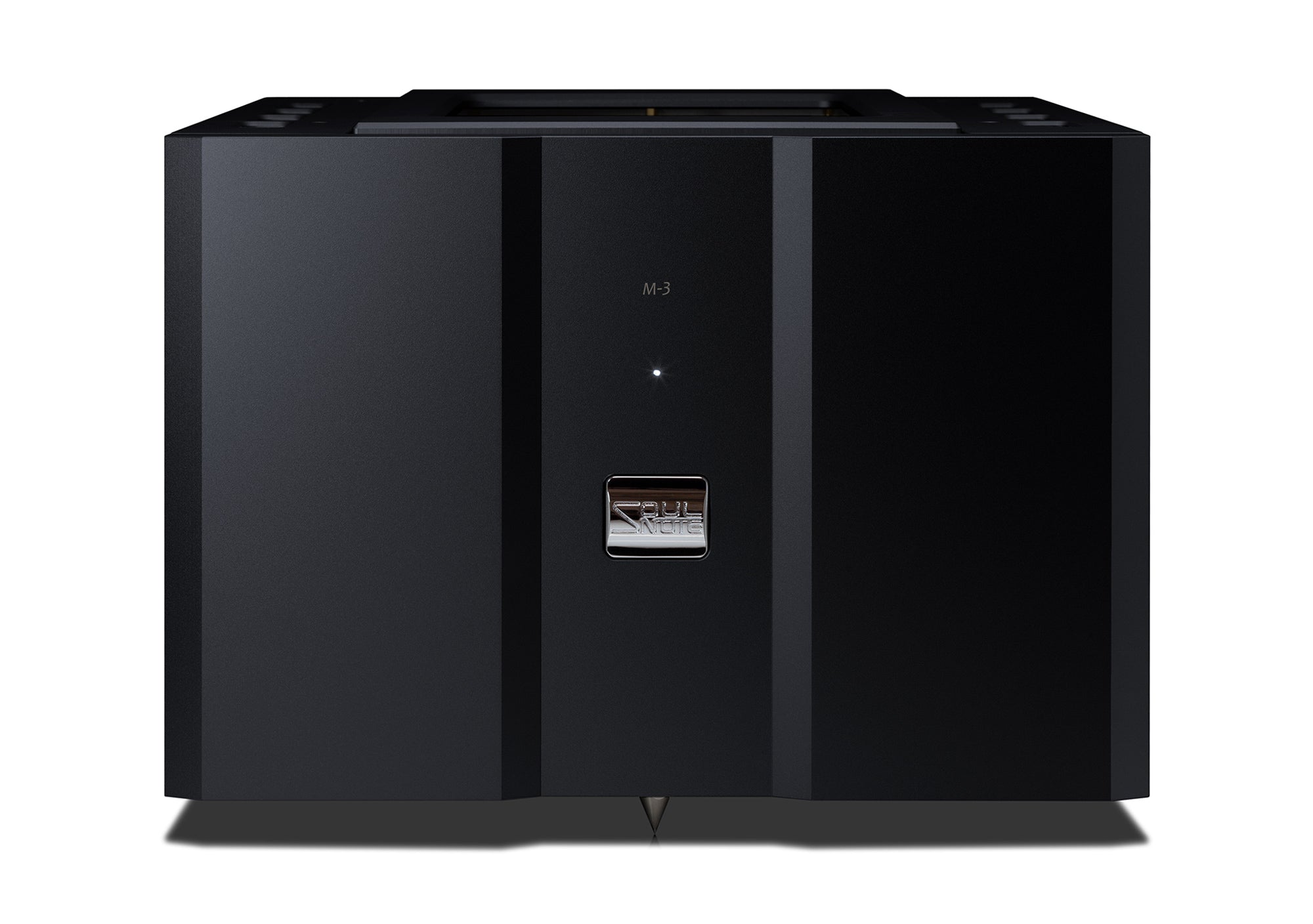 Soulnote M-3 monaural power amplifier in premium black, front view