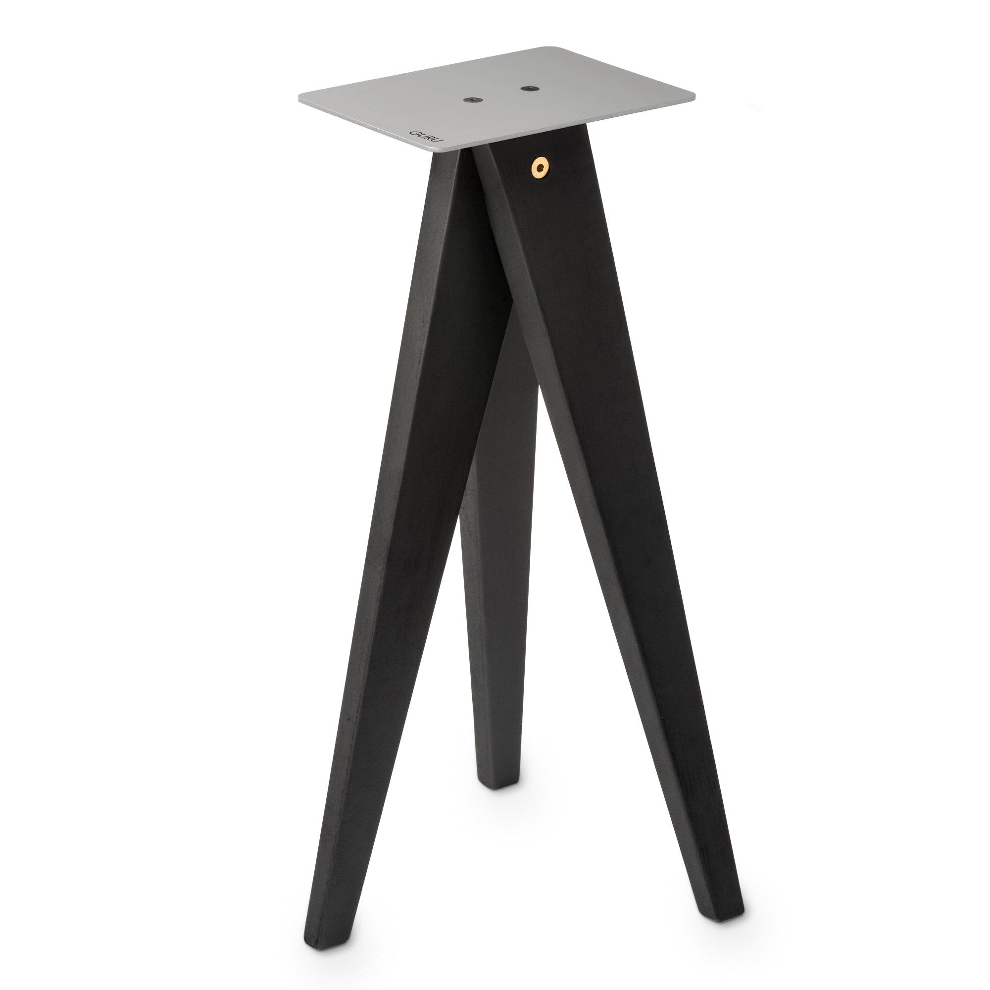 Guru Standpoint Tripod speaker stands in Dark Grey Oak