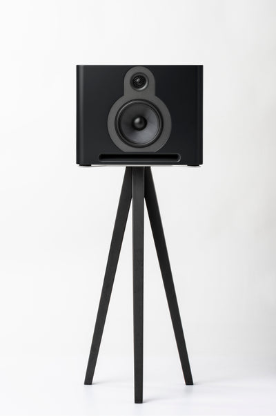 Guru Q10 in Satin Black on the Guru Standpoint Q10 stand