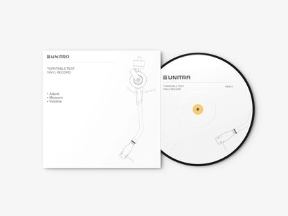 Unitra turntable test vinyl record with diagram on a white background