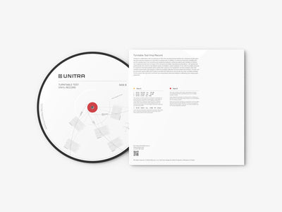 Unitra turntable test vinyl record with diagram on a white background
