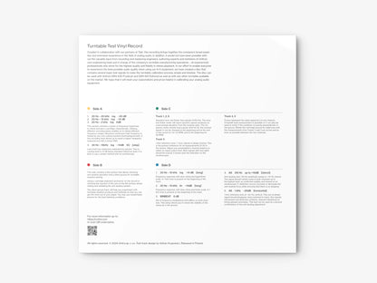 UNITRA turntable test vinyl record packaging on a white background