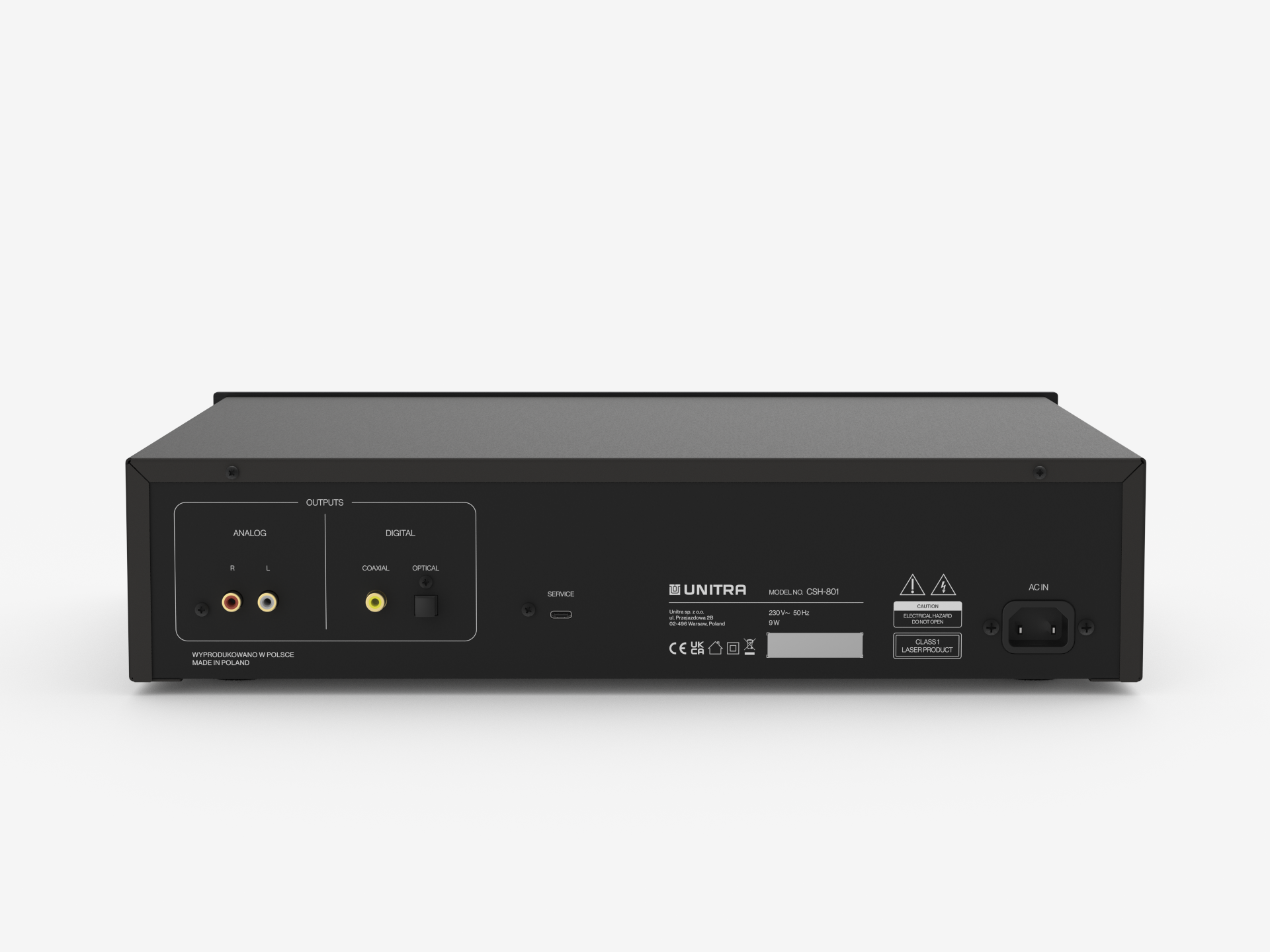 Unitra CSH-801 CD player in silver on a white background