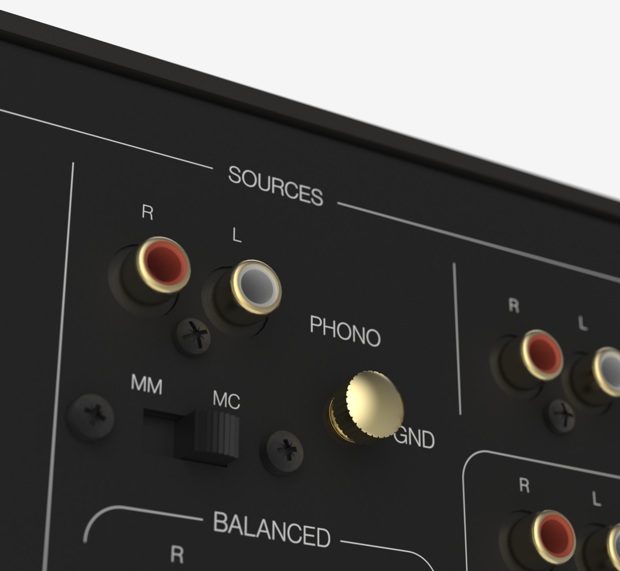 Unitra WSH-805 integrated amplifier classic edition in black on a white background.