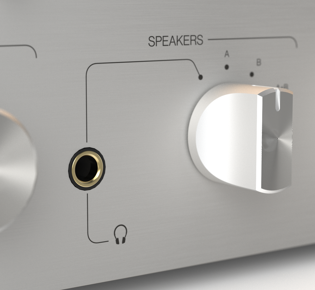 Unitra WSH-805 integrated amplifier classic edition in silver on a white background.