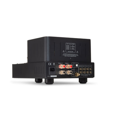 Unison Simply Italy amplifier with vacuum tube on a white background