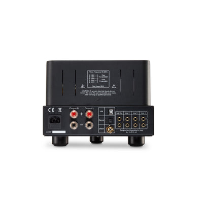 Unison Simply Italy amplifier with vacuum tube on a white background