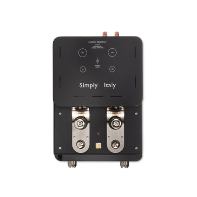 Unison Simply Italy amplifier with vacuum tube on a white background