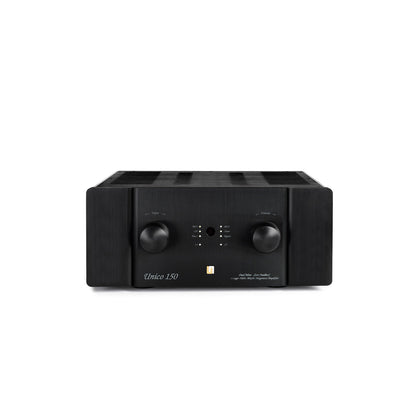 Unison Unico 150 audio amplifier with brand logo on a white background