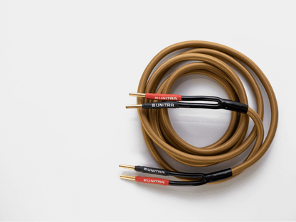 Unitra KG-25 speaker cables finished with honey coloured Polish yarn