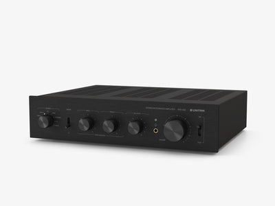 Unitra DSH-605 black audio amplifier on a white background