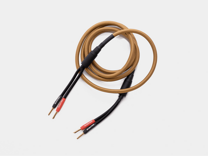 Unitra KG-40 speaker cables finished with honey coloured Polish yarn