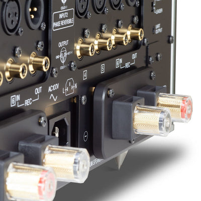 Soulnote A3 integrated amplifier, rear panel inputs detail